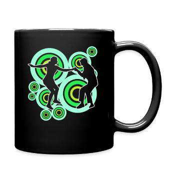 Boogie Woogie Retro Tänzer - Tasse einfarbig - Schwarz - Rechts