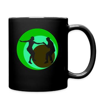 Boogie Woogie tanzen Retro Tänzer - Tasse einfarbig - Schwarz - Rechts