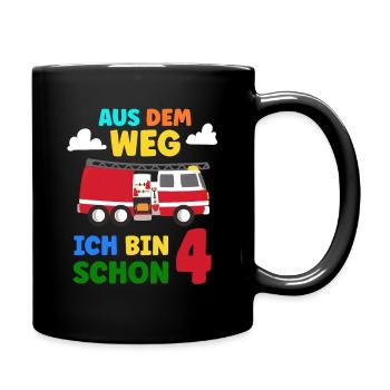 Aus dem Weg Ich bin schon 4 - 4. Geburtstag 4 - Tasse einfarbig - Schwarz - Rechts