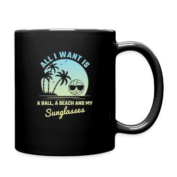 Beachvolleyball Strand Sonnenbrille Volleyball - Tasse einfarbig - Schwarz - Rechts