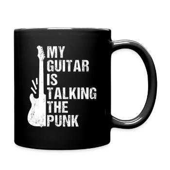 Meine Gitarre Spricht Den Punk - Tasse einfarbig - Schwarz - Rechts