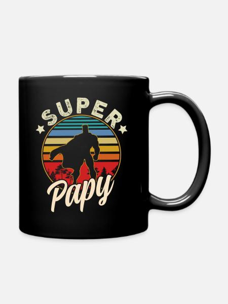 Papy super-heros - Mug uni - noir