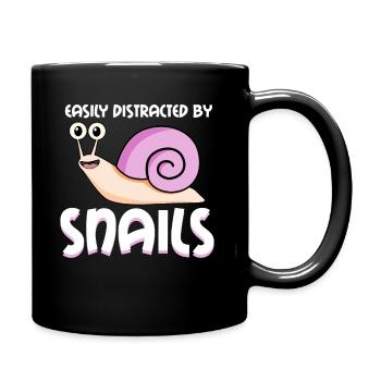 Schnecken Spruch Snails Schnecke - Tasse einfarbig - Schwarz - Rechts