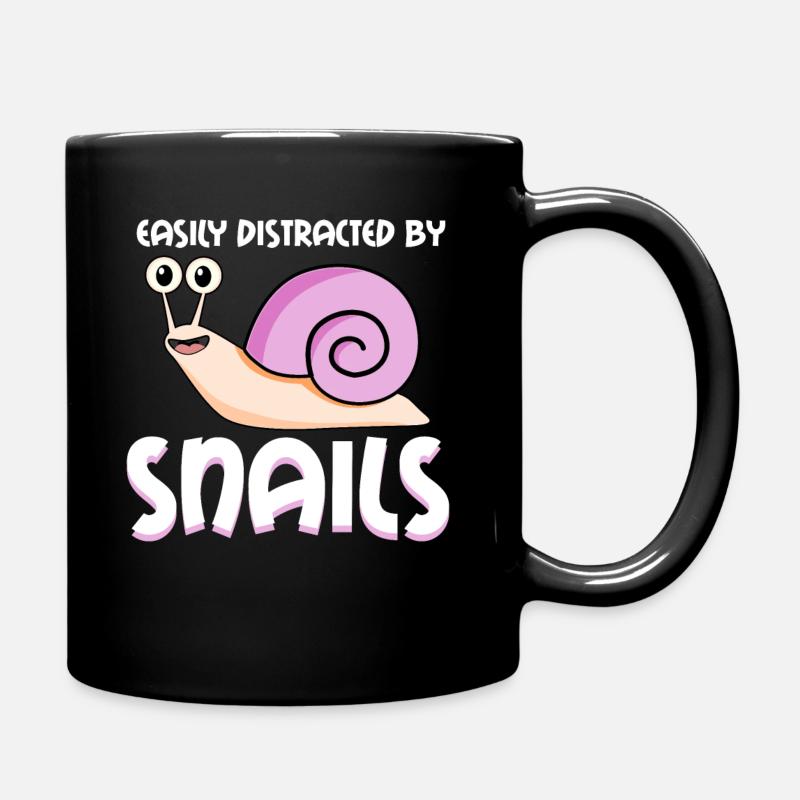 Schnecken Spruch Snails Schnecke - Tasse einfarbig - Schwarz