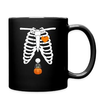 Skelett Baby Schwangerer Röntgen-Brustkorb - Tasse einfarbig - Schwarz - Rechts