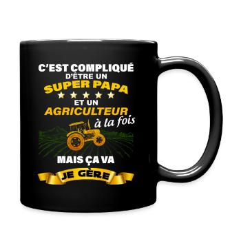 Agriculteur et super papa qui assure Cadeau père - Mug uni - noir - Droite