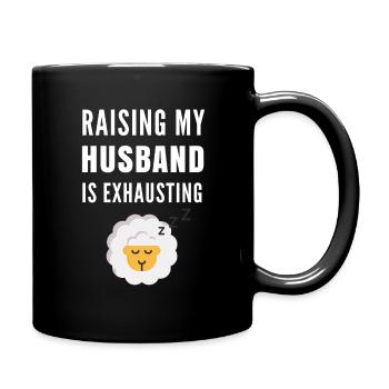 Funny Couple - Husband Raising - Full Colour Mug - black - Right