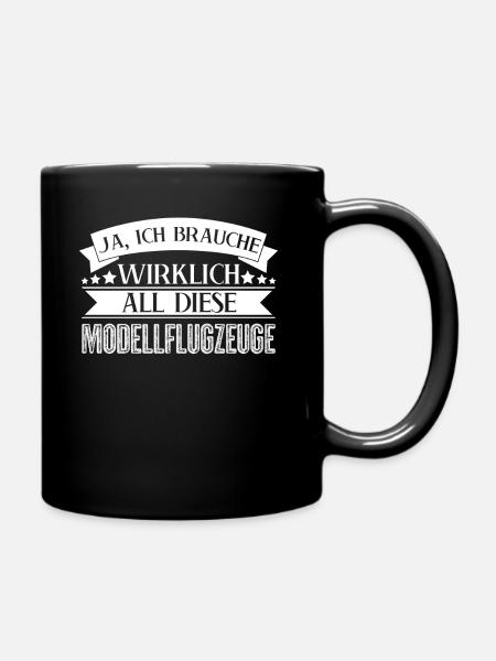 Modellflug Flugzeug Modellbauer - Tasse einfarbig - Schwarz