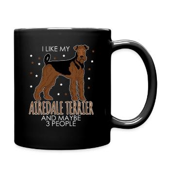 Airedale Terrier Hunde Airedale-Terrier - Tasse einfarbig - Schwarz - Rechts