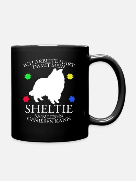 Sheltie Shetland Sheepdog Shelties - Tasse einfarbig - Schwarz