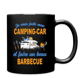 Camping car faire et barbecue le bonheur de papy - Mug uni - noir - Droite
