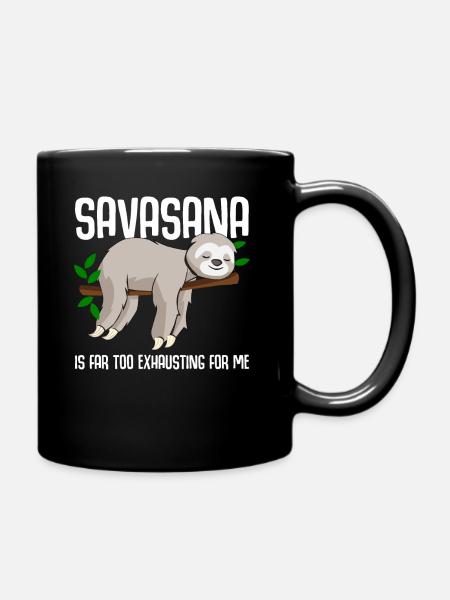 Savasana Sloth Yoga - Mug uni - noir
