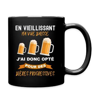 Bieres progressives citation drole homme - Mug uni - noir - Droite