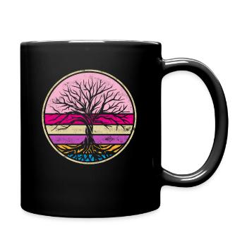 Meditation Yoga Chakra Pilates Baum des Lebens - Tasse einfarbig - Schwarz - Rechts