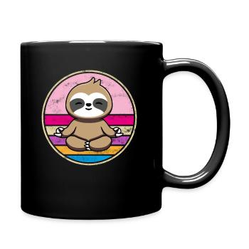 Faultier Namaste Meditation Yoga Chakra Pilates - Tasse einfarbig - Schwarz - Rechts