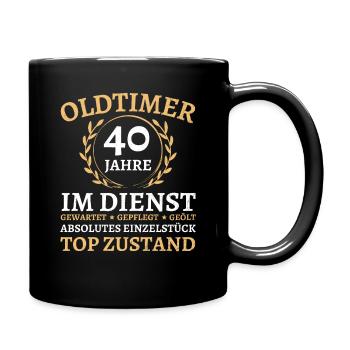 40 Jähriges Dienstjubiläum Firmenjubiläum Geschenk - Tasse einfarbig - Schwarz - Rechts
