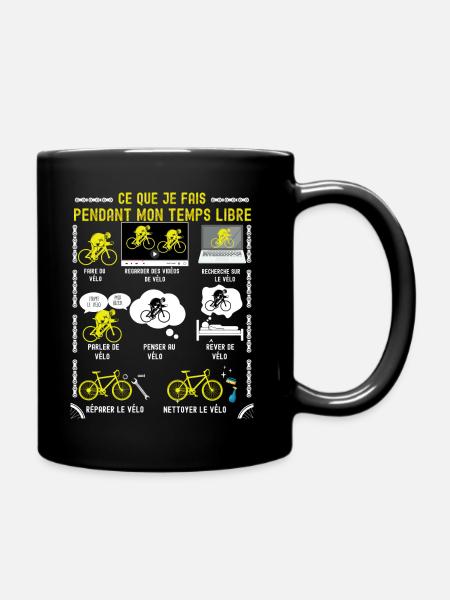 Cycliste humour vélo passion de mon papa - Mug uni - noir