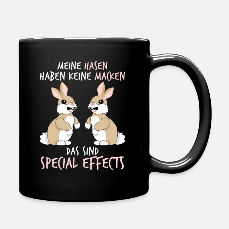 Hasen Hase Kaninchen - Tasse einfarbig - Schwarz