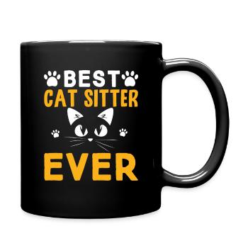 Best Cat Sitter Ever Cat School Cat Hair - Full Colour Mug - black - Right