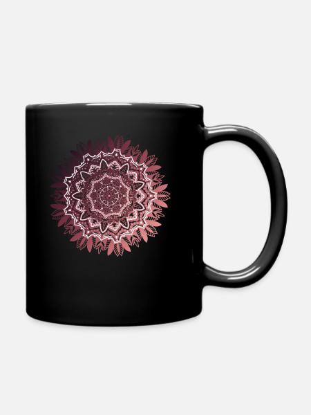 Indian mandala with fine gradient - Full Colour Mug - black