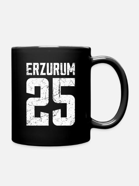 Erzurum 25 Türkei Turkiye Geschenk Urlaub TR Türk - Tasse einfarbig - Schwarz
