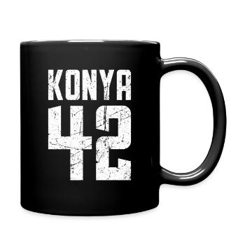 Konya 42 Türkei Turkiye Geschenk Urlaub TR Türk - Tasse einfarbig - Schwarz - Rechts