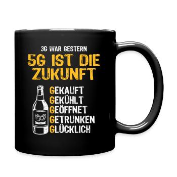 Bier 5G ist die Zukunft Biertrinker Bierliebhaber - Tasse einfarbig - Schwarz - Rechts