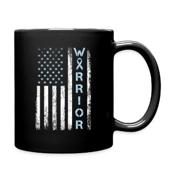 American Flag Warrior - Prostate Cancer - Full Colour Mug - black - Right