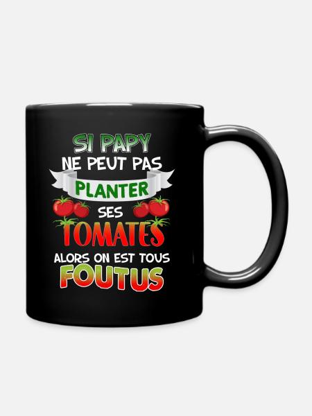 Papy plante ses tomates humour papi jardinier cool - Mug uni - noir