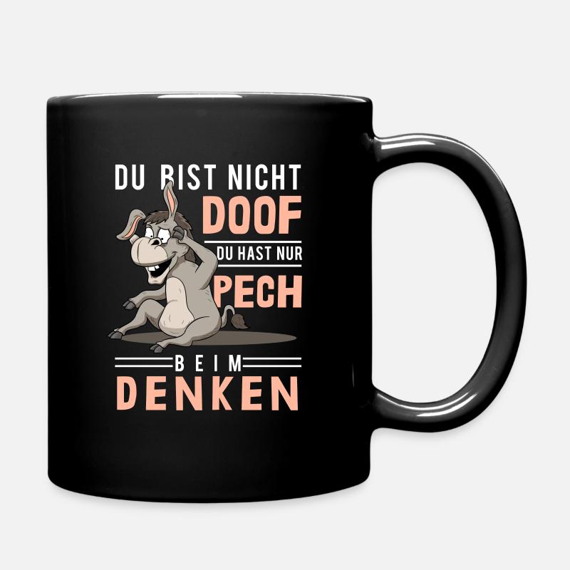 Pensée de malchance, stupidité, âne stupide, stupide - Mug uni - noir