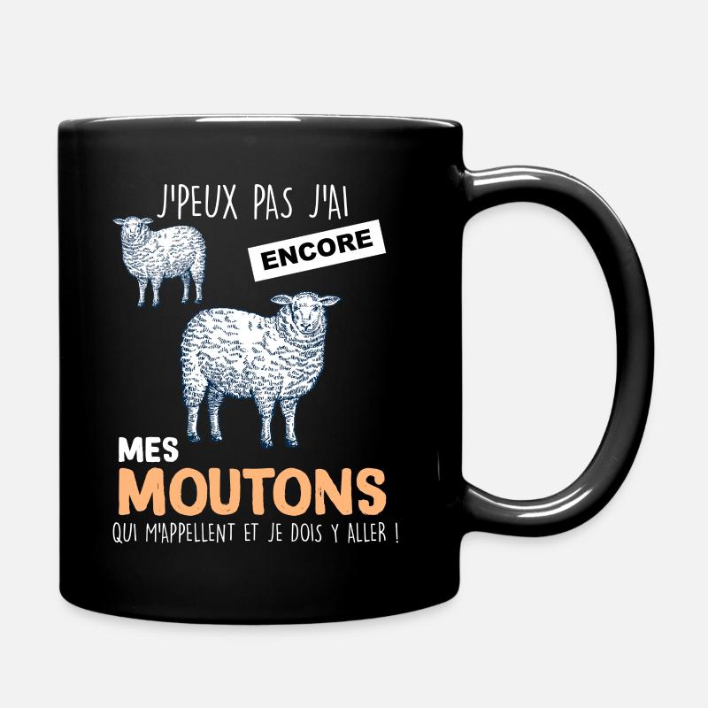 Mes moutons, mon troupeau, éleveur passion - Mug uni - noir
