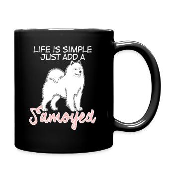 Samojede dog Samoyede Samoyed Hunde Hund - Tasse einfarbig - Schwarz - Rechts