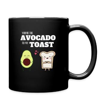 Avocado Toast Liebe Vegan Geschenk - Tasse einfarbig - Schwarz - Rechts