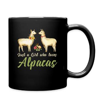 Juste une fille qui aime Alpacas Alpaca Femmes Design - Mug uni - noir - Droite