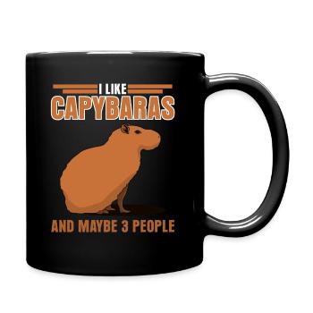 Capybara Wasserschwein Capybaras - Tasse einfarbig - Schwarz - Rechts