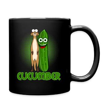 Gurke Erdmännchen Gemüse Gurken - Tasse einfarbig - Schwarz - Rechts