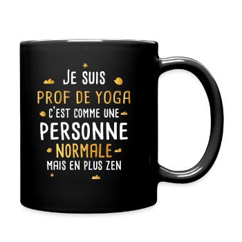 Professeur de yoga femme humour fête des mères - Mug uni - noir - Droite