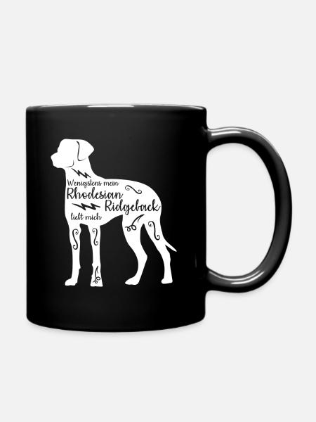 Rhodesian Ridgeback saying with dog - Full Colour Mug - black