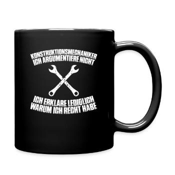 Konstruktionsmechaniker Construction Mechanic - Tasse einfarbig - Schwarz - Rechts
