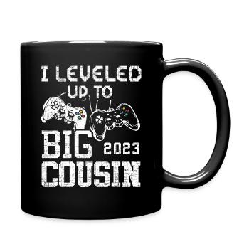 Leveled Up To Big Cousine 2023 - Full Colour Mug - black - Right