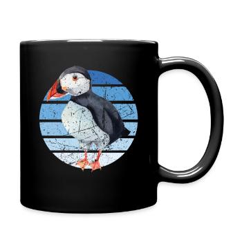 Puffin Parrot Lunde Bird Gift - Full Colour Mug - black - Right