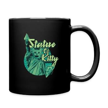 Statue of Kitty - Amerika New York Pizza - Full Colour Mug - black - Right