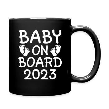 Bébé à bord 2023 Maman 23 - Mug uni - noir - Droite