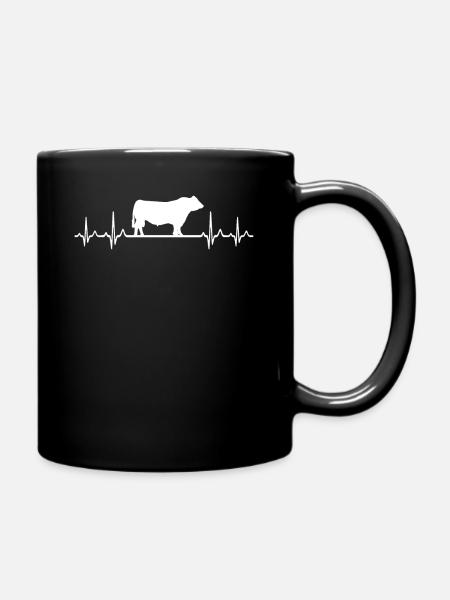 Herzschlag-EKG-Puls - Black Angus - Tasse einfarbig - Schwarz