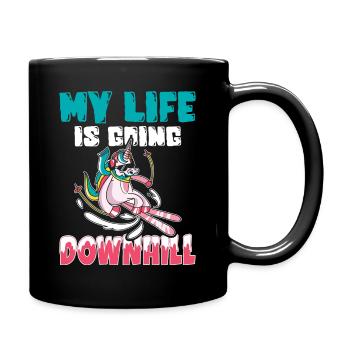 Ski skieur ski - La vie en descente - Mug uni - noir - Droite