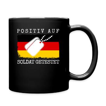 Fallschirmjäger Soldat Spruch Feldjäger - Tasse einfarbig - Schwarz - Rechts