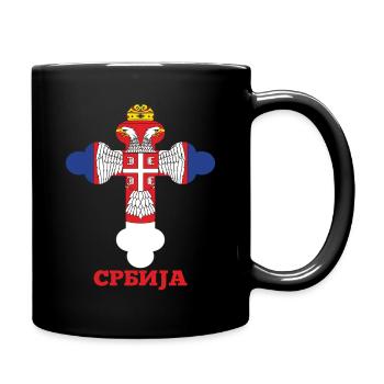 Croix orthodoxe de Serbie pour les Serbes Slava Molitva - Mug uni - noir - Droite