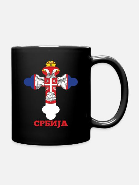 Croix orthodoxe de Serbie pour les Serbes Slava Molitva - Mug uni - noir