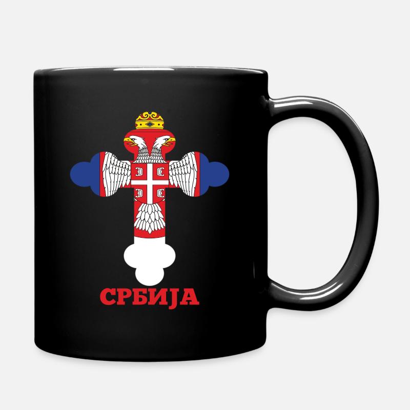 Croix orthodoxe de Serbie pour les Serbes Slava Molitva - Mug uni - noir