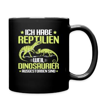 Reptilien Reptil Schlangen Eidechse Terrarium - Tasse einfarbig - Schwarz - Rechts